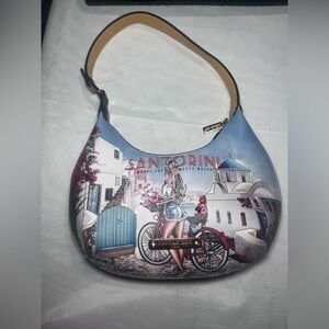 Nicole Lee Santorini Hobo Bag - Blue and White